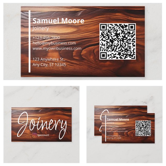 Modern träarbetskocobolo Wood Templates Visitkort (Modern Woodworking Cocobolo Wood Templates Business Card
)