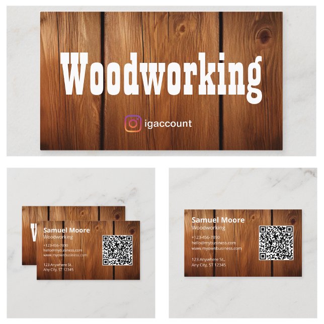 Modern Träbearbetning Professionell Visitkort (Modern Woodworking Professional Business Card
)
