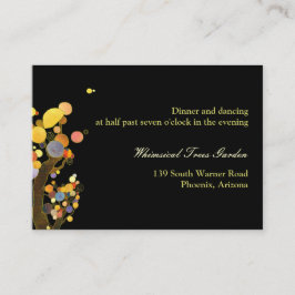 Modern Träd Black Wedding Reception Tilläggskort