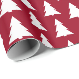 Modern Träd Burgundy Geometric Mönster Presentpapper