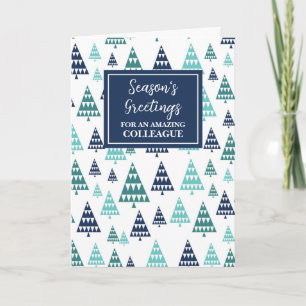 Modern Träd Colleague jul Helgdag Kort