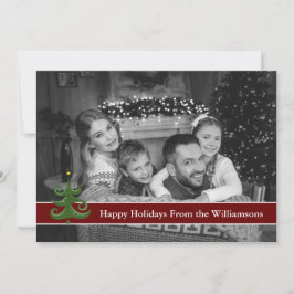 Modern Träd i Automatiskt svart och vitt Glad helg Julkort