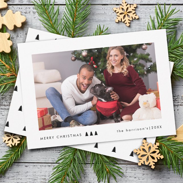 Modern Träd Photo Julkort (Modern Tree Photo Holiday Card)