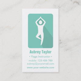 Modern Träd Pose Logotyp Yoga-Affärskort Visitkort