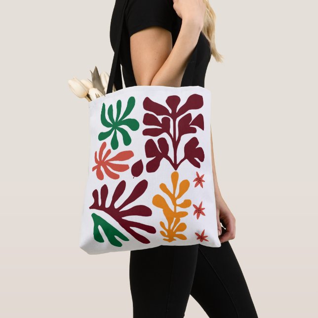 Modern trädgård – Matisse-Inspirerad Botanisk Tote Tygkasse (Närbild)