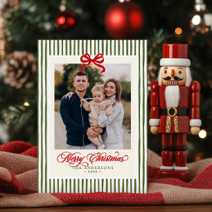 Modern Traditionell God Jul Namn & Foto Julkort