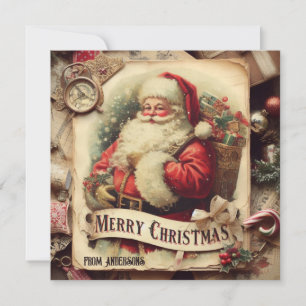 Modern traditionell klassisk illustration Santa Julkort