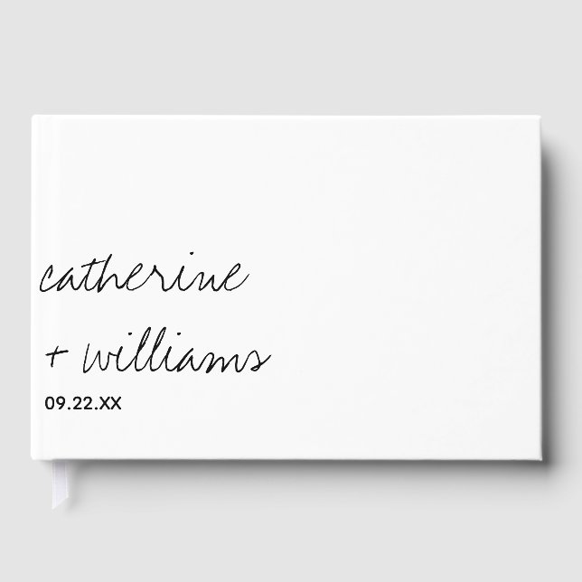 Modern, traditionell, minimalistisk, svart Bröllop Gästböcker (Framsida)