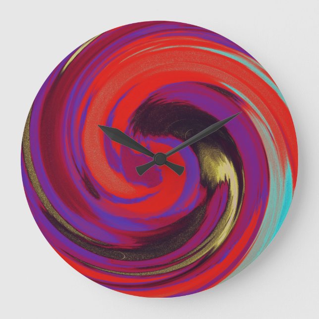 Modern trådlös Abstrakt Art #40 Stor Klocka (Framsida)