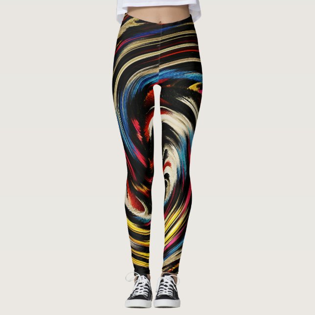 Modern trådlös Abstrakt Art Leggings (Framsida)