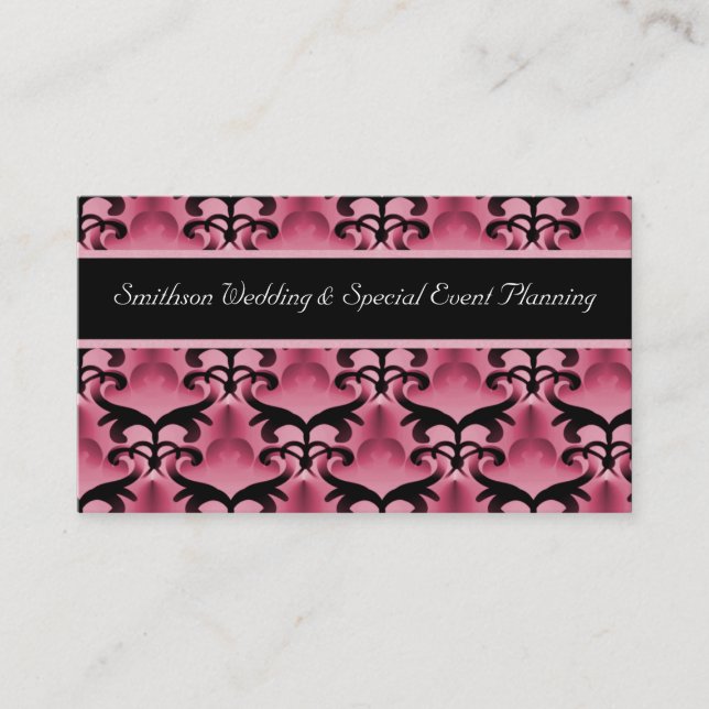 Modern trådlös Affärskort, Rosa Visitkort (Framsida)