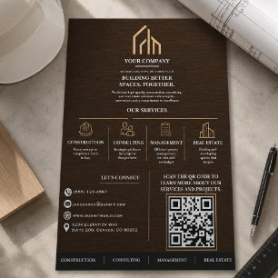 Modern trägrain QR-kod konstruktion Reklamblad