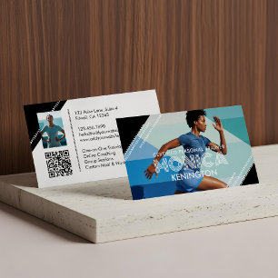 Modern tränare Personlig tränare Fitnessfoton Gym Visitkort