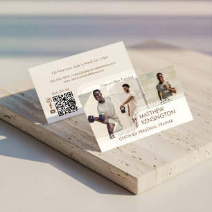 Modern tränare personlig tränare foto layout visitkort