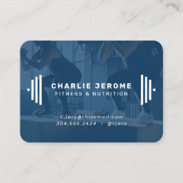 Modern träningsmaskin - blått foto visitkort