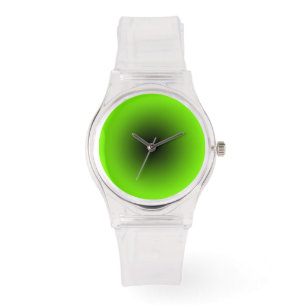 Modern transparent med svart och grus-Grönt-upprin Armbandsur