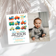 Modern Transport Pojkars Födelsedagsfoto