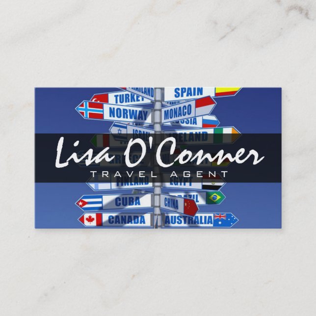 Modern Travel Agent Agency Company Affärskort Visitkort (Framsida)