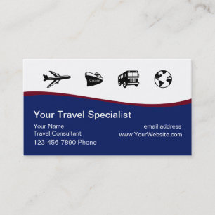 Modern Travel Consultant-Affärskort Visitkort