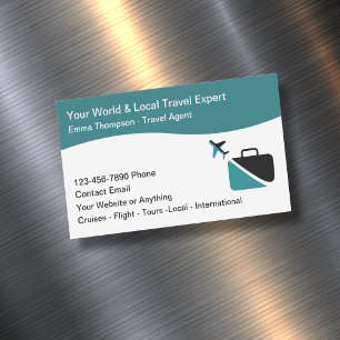 Modern Travel Consultant Agent Broker Magnetiska Visitkort