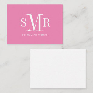 Modern tre brev-monogram initialer namn anteckningskort