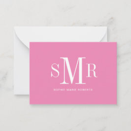 Modern tre brev-monogram initialer namn anteckningskort