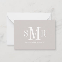 Modern tre brev-monogram initialer namn anteckningskort