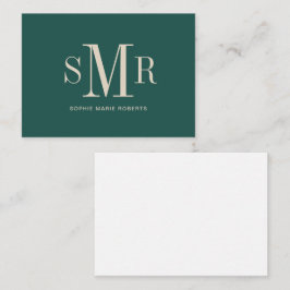 Modern tre brev-monogram initialer namn anteckningskort