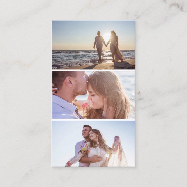 Modern tre fotoinsamlingsfotoskrivare visitkort (Framsida)