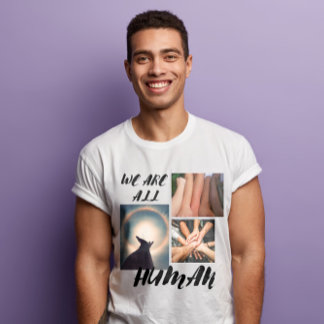 Modern tre foton vi alla är mänskliga t shirt