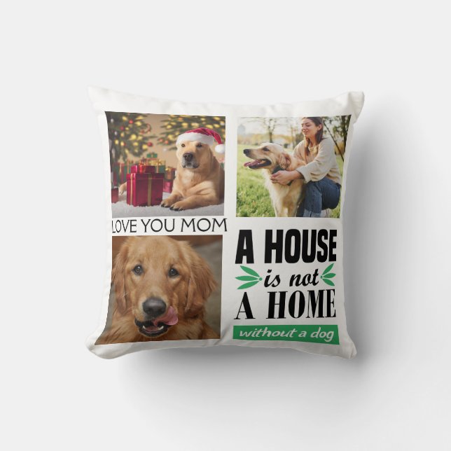 Modern tre fotosamlingar från hund-anpassningsbarn kudde (Framsida)