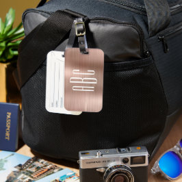 Modern tre monogrammad Ro-guldfolie Brev Bagagebricka