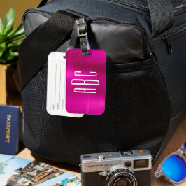 Modern tre monogrammad Shock rosa Brev Bagagebricka
