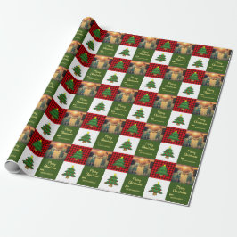 Modern trees Merry Christmas family photo Presentpapper