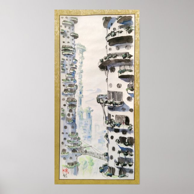 Modern Treetop City Poster (Framsidan)
