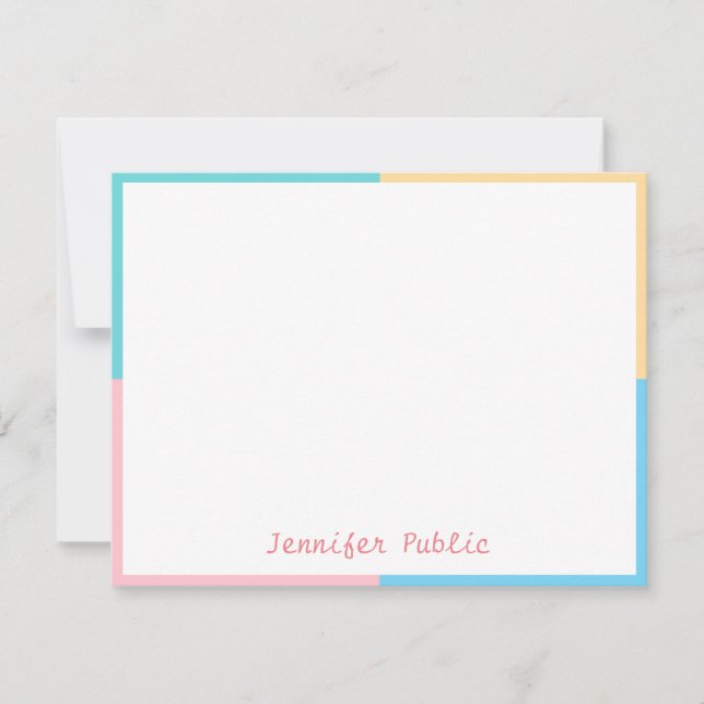 Modern Trend Färg Handskriftlig skriptmall Anteckningskort (Framsida)