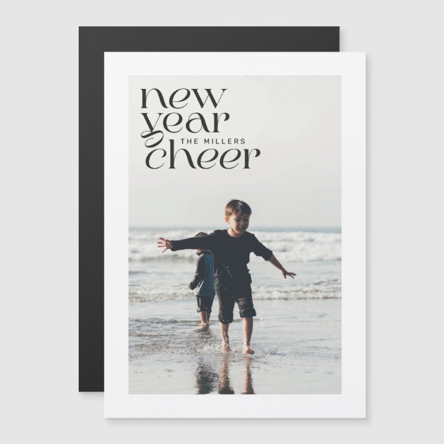 Modern trender - nyårshöljet fotomagnetiskt kort (Fram/baksida)