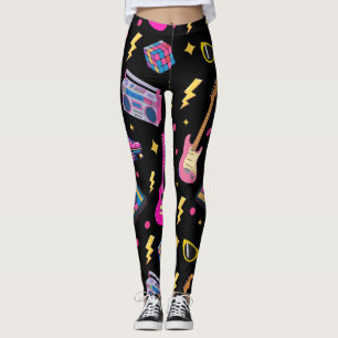 Modern Trendig 80-talsstil Snygg Svart Leggings