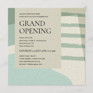 MODERN TRENDIG ABSTRAKT AQUA BLUE ART GRAND OPENIN INBJUDNINGAR