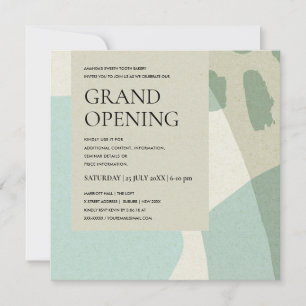 MODERN TRENDIG ABSTRAKT AQUA BLUE ART GRAND OPENIN INBJUDNINGAR