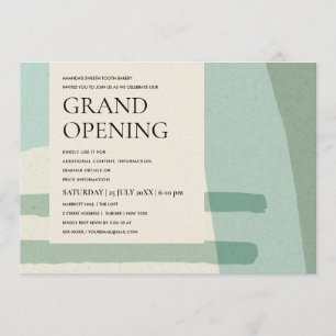 MODERN TRENDIG ABSTRAKT ART AQUA BLUE GRAND OPENIN INBJUDNINGAR