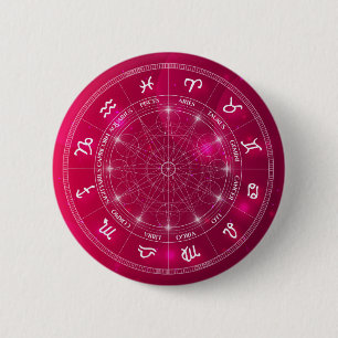 Modern trendig Astrology-hjul Zodiac Knapp