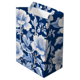 Modern trendig blå-vit kineseri blommig fest