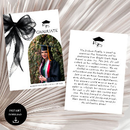 Modern Trendig Black Bow Studenten Photo Meddelande