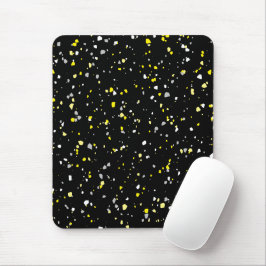 Modern Trendig Black Gult Terrazzo Mönster Musmatta