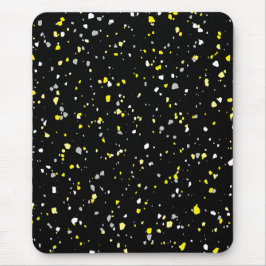 Modern Trendig Black Gult Terrazzo Mönster Musmatta