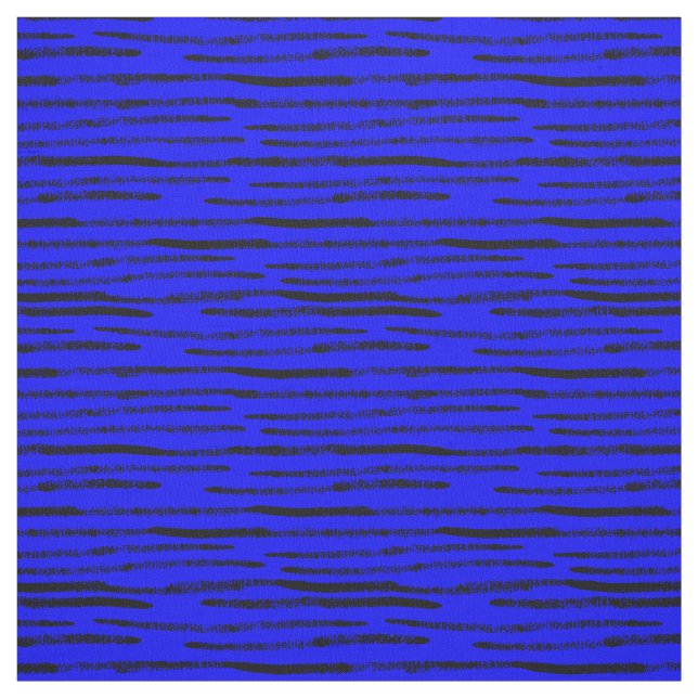 Modern Trendig Black Linjer Royal Blue Background Tyg (Provkarta)