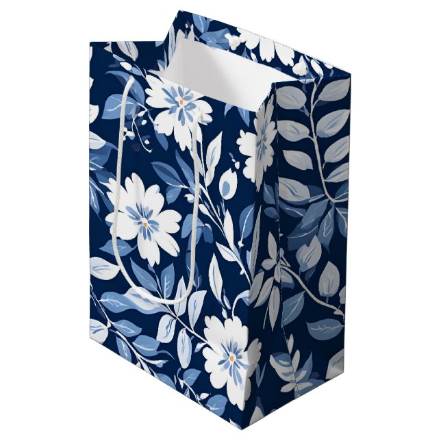 Modern trendig Blue White chinoiserie-blomman part (Framsidan Vinklad)