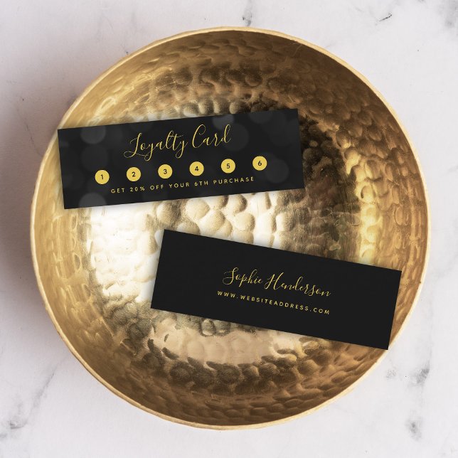 Modern Trendig Calligraphy Mörk Bokeh Ljus Lojalitetskort (Skapare uppladdad)