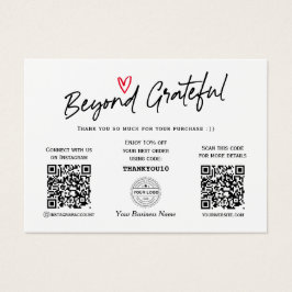 Modern Trendig Calligraphy QR code Gift-certifikat Visitkort